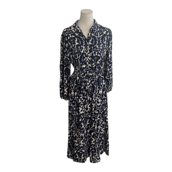 ZARA Navy Blue White Printed Midi Shirt Dress Size XL
Kaftan‎ Boho Work Vacation - Picture 10 of 15